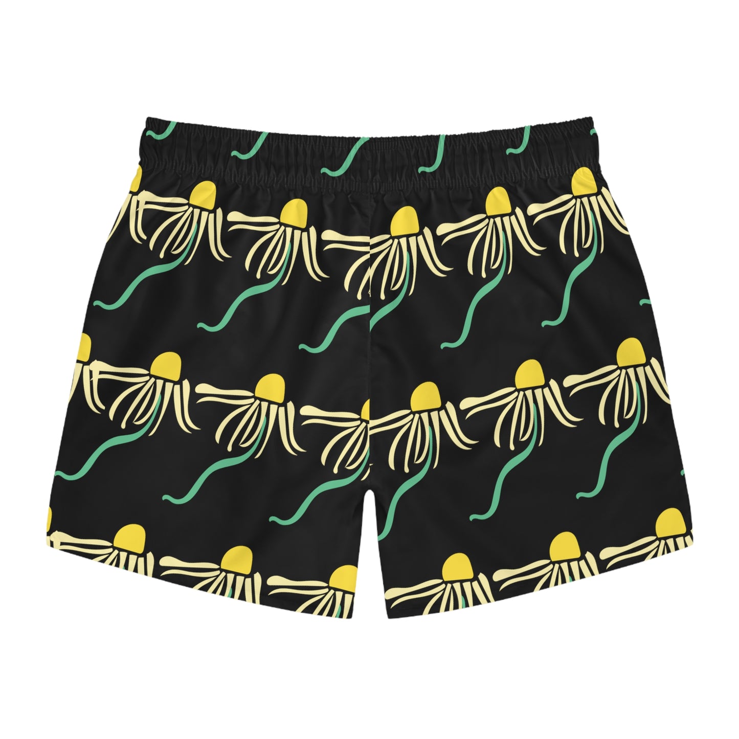 Black Dizzy Daisy Men's Swim Trunks Boho Floral Swim Apparel Men's Psychedelic Daisies Floral Men's Swim Apparel Funky Floral Men's Swim