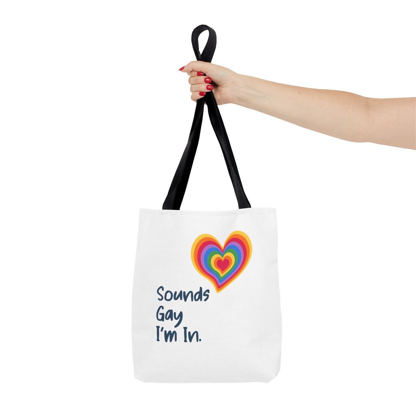Sounds Gay I'm In Rainbow Heart Tote Bag LGBTQ Pride Tote Bag Rainbow Heart Sounds Gay I'm in Love Rainbow Heart Gay Pride Tote Sounds Gay I'm in