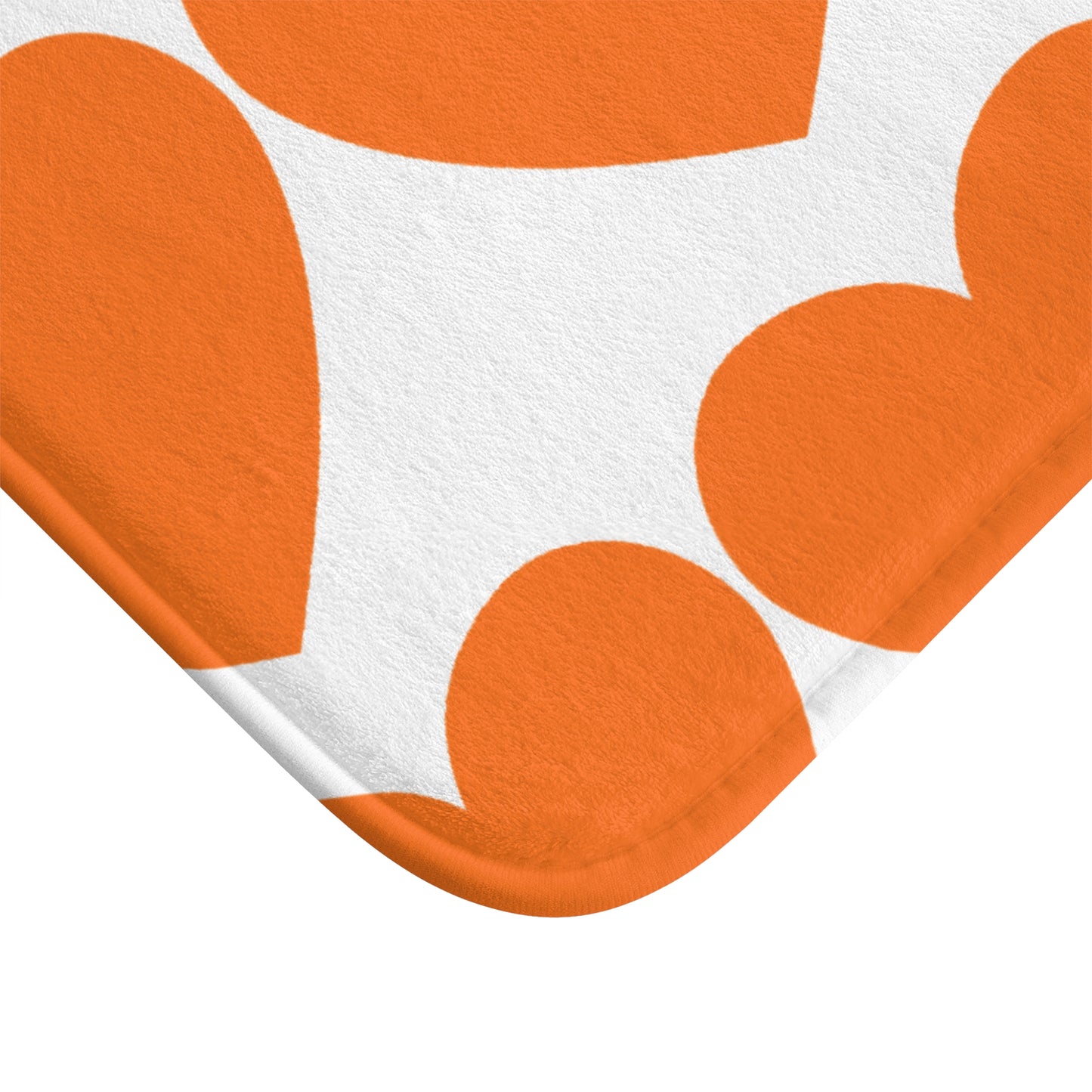 Orange Heart Bath Mat, Cute Bathroom Rug, Valentine's Day Gift, Love Home Decor, Cozy Bathroom Accessories