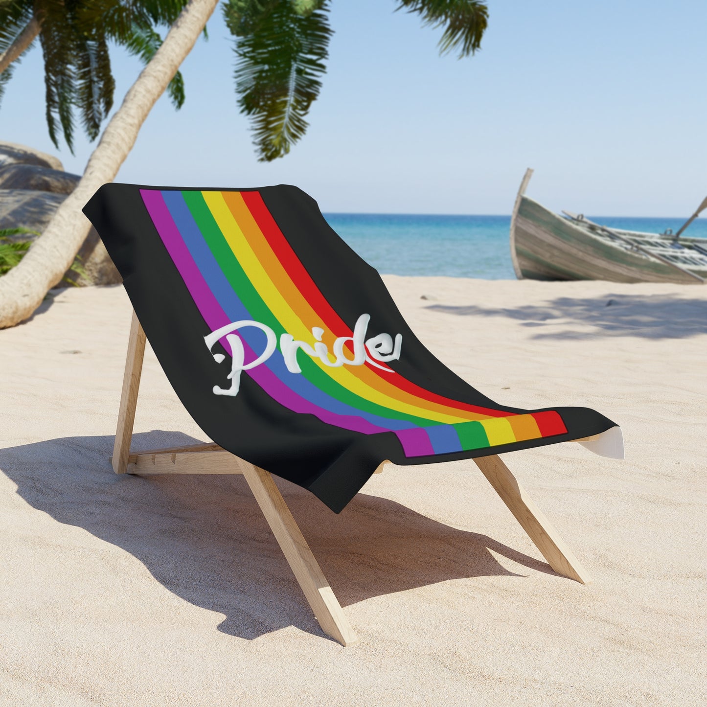 Rainbow Pride Beach Towel Black LGBTQ Rainbow Pride Towel Beach Pool Party Gay Pride Pool Towel Rainbow Pride Lesbian Pride Rainbow Towel