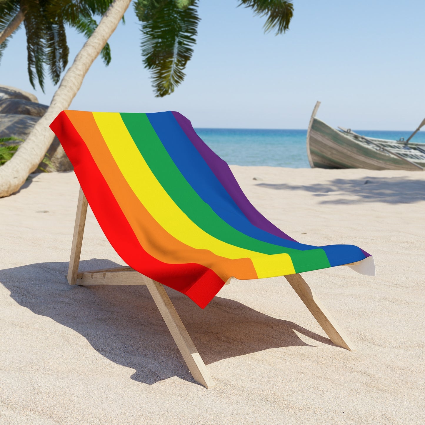 Rainbow Striped Beach Towel LGBTQ Pride Beach Towel Striped Rainbow Towel Gay Pride Beach Towel Rainbow Stripes LGBTQ Lesbian Pride Beach Towel Rainbow
