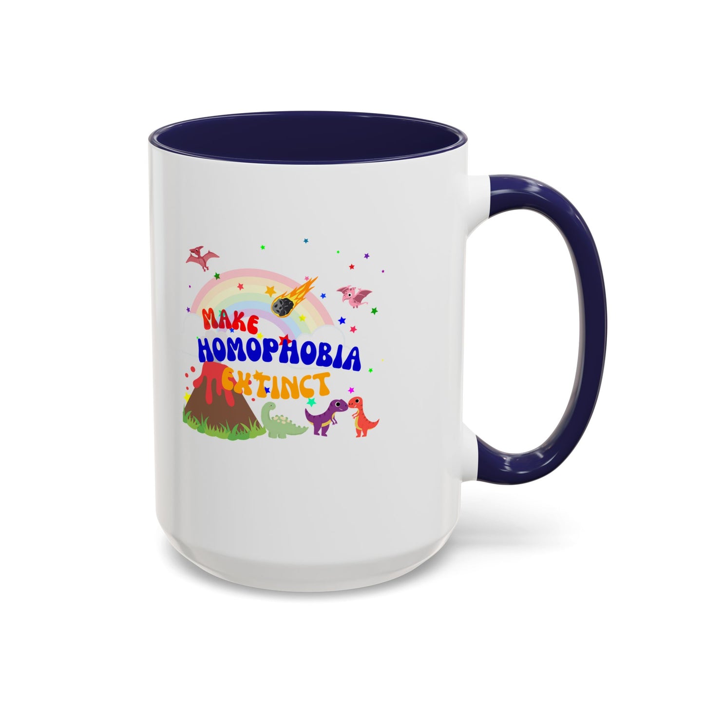 "Make Homophobia Extinct" Pride Dinosaur Coffee Mug – Fun & Bold LGBTQ+ Drinkware
