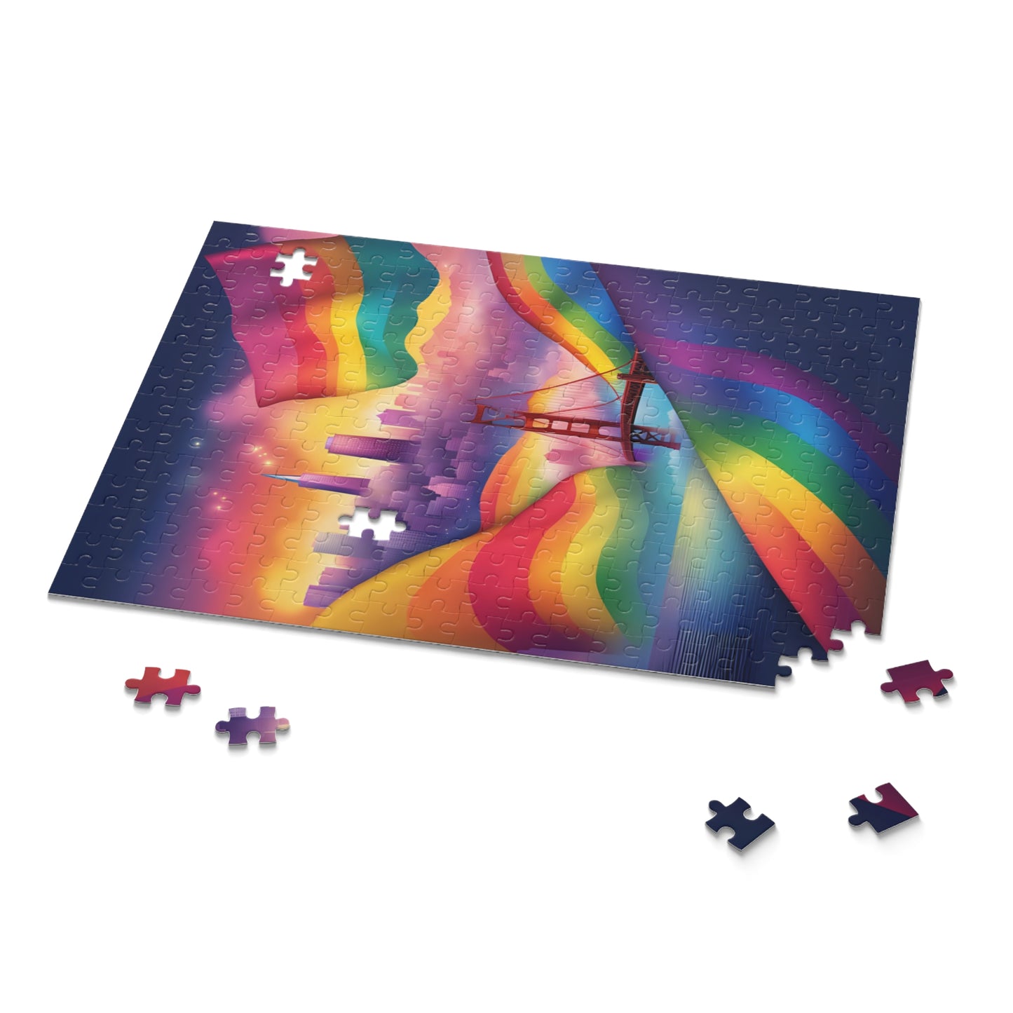 Pride Puzzle LGBTQ SF Celebrate Pride Rainbow Golden Gate Bridge