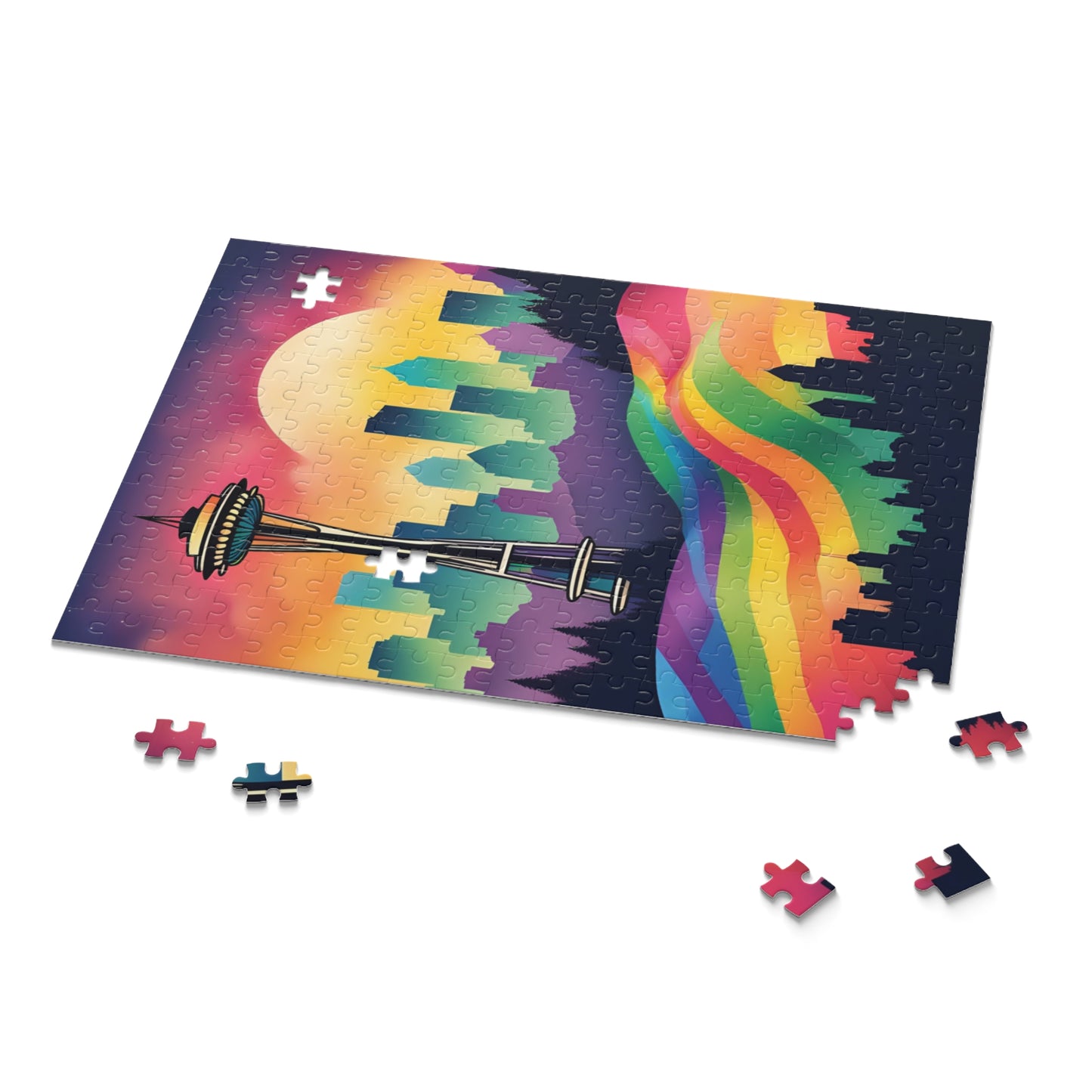 Pride Gifts PNW Seattle Rainbow Puzzle Fun home decor LGBTQ