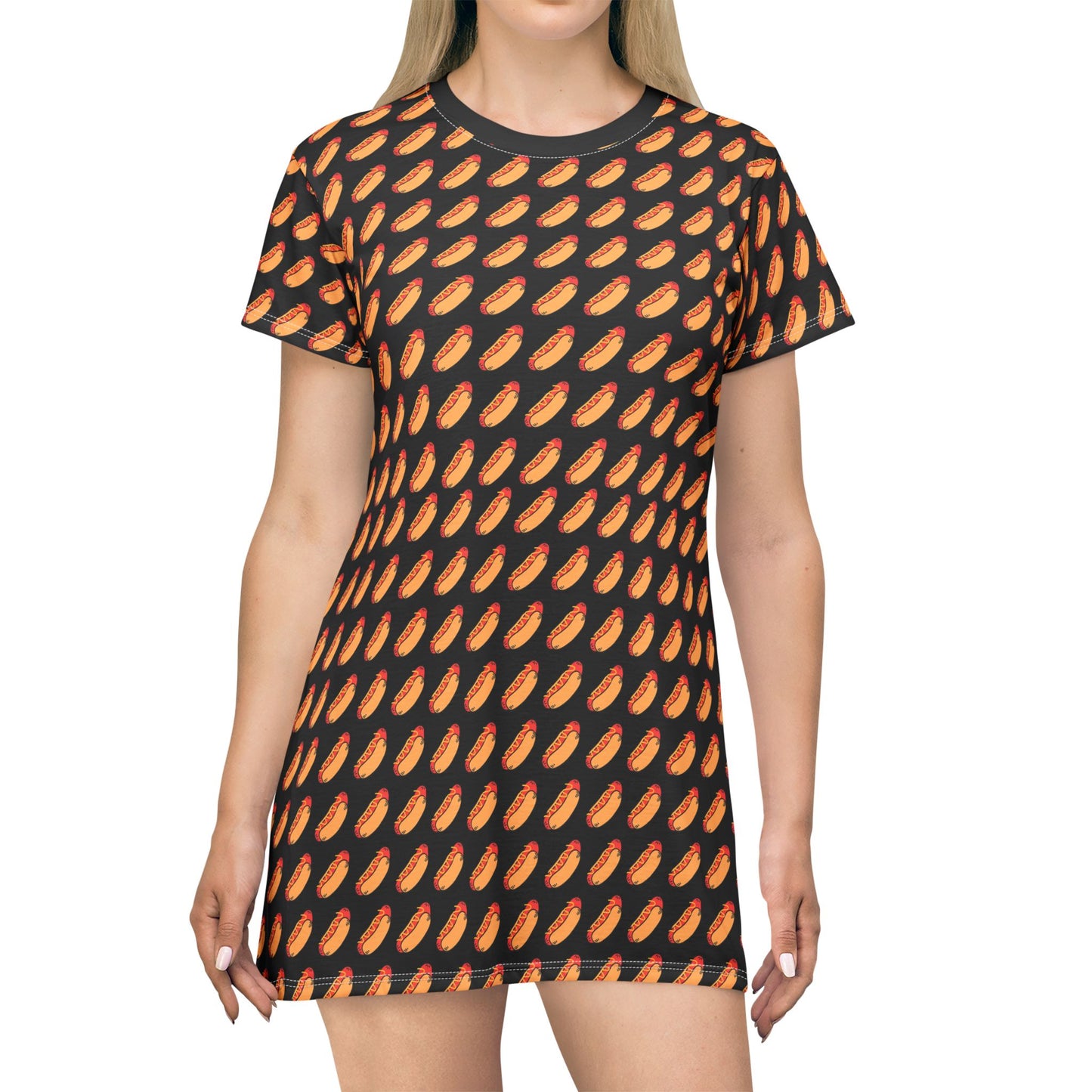 Cute hot dog t-shirt dress fourth of july apparel