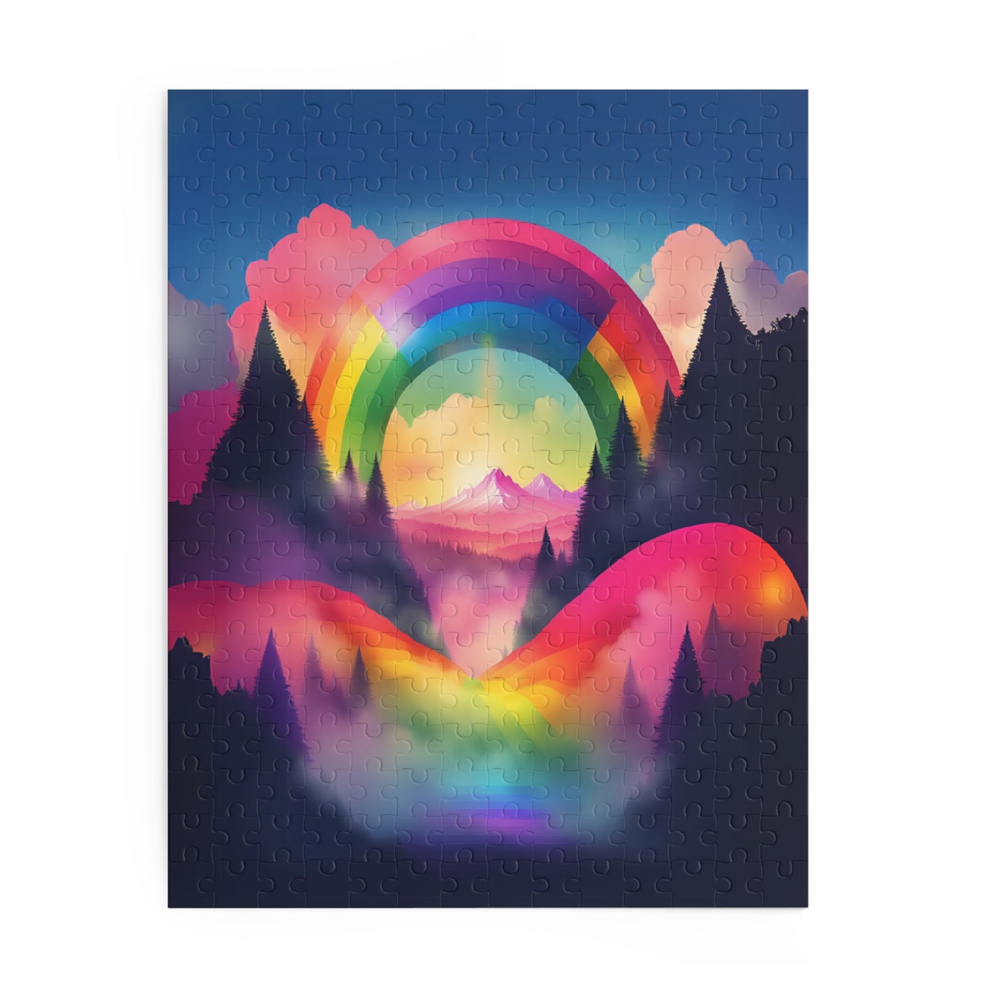 Mt Hood Pride Puzzle dreamy rainbow home decor celebrate Pride PNW