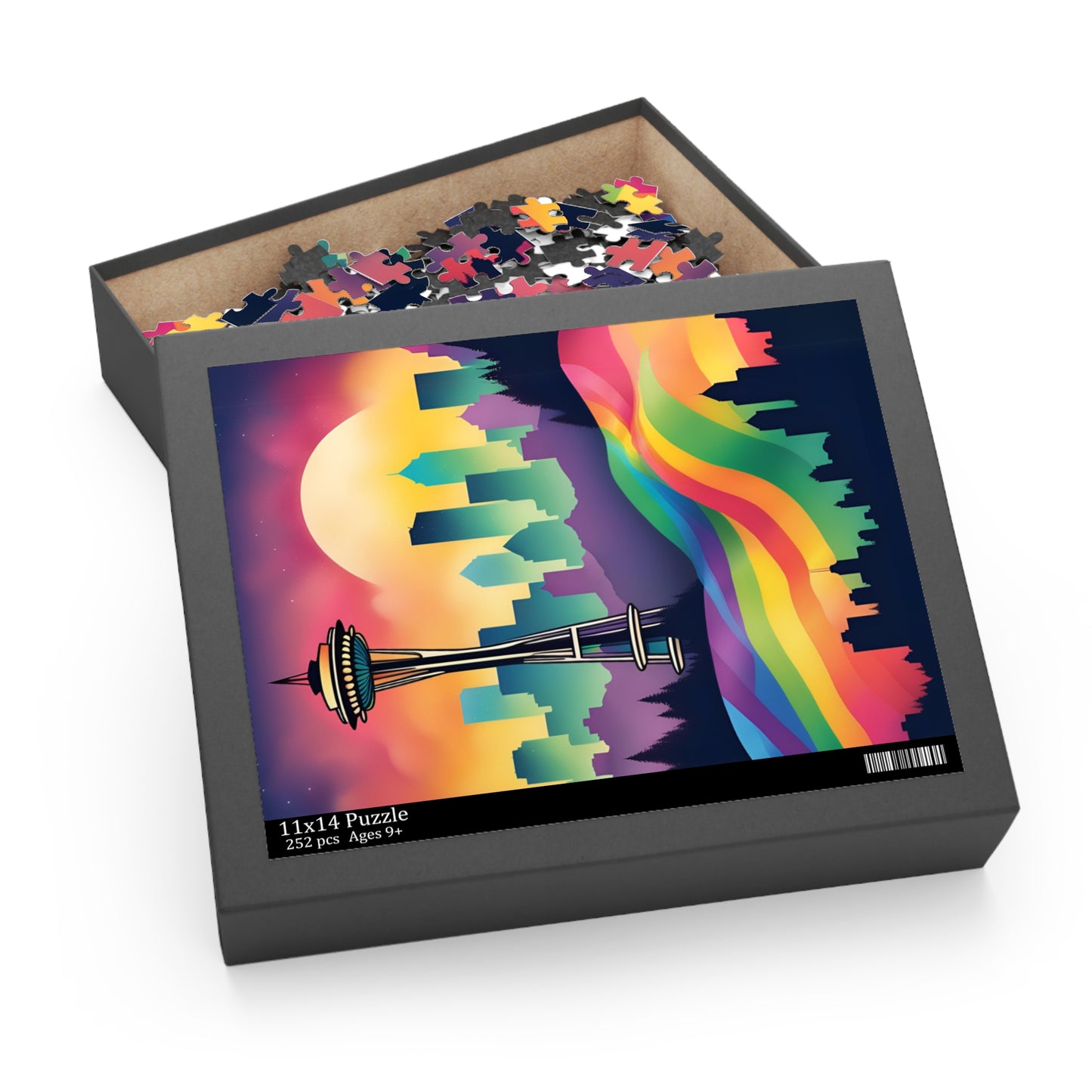 Groovy Rainbow PNW Puzzle Seattle LGBTQ Home Decor Fun Gifts