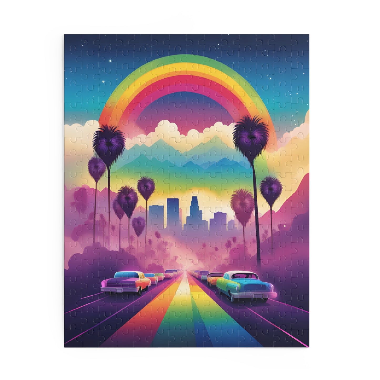 LGBTQ Pride Puzzles Retro LA California Home Decor Pride