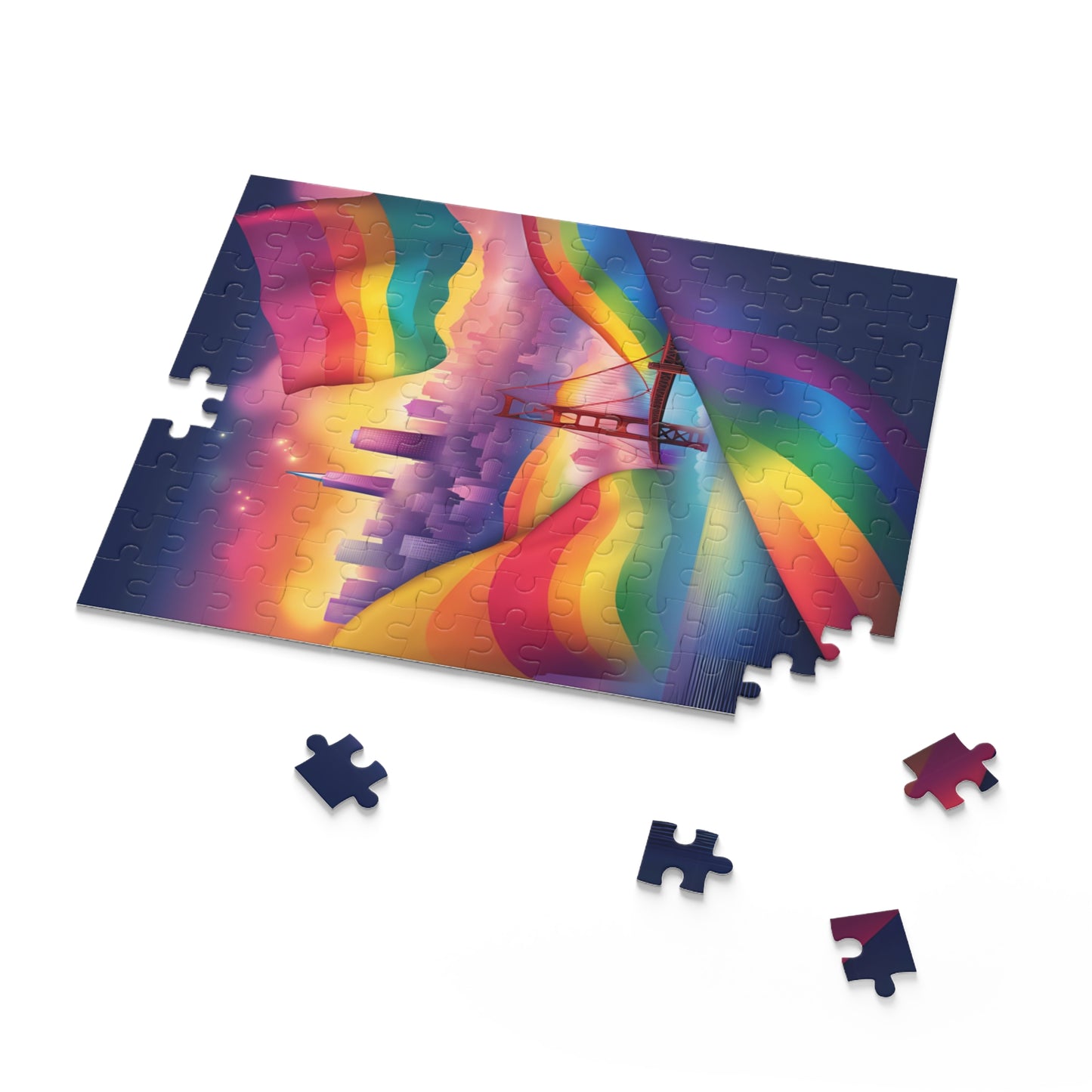 SF California Pride Rainbow Puzzle LGBTQ Home Decor Dreamy Rainbow