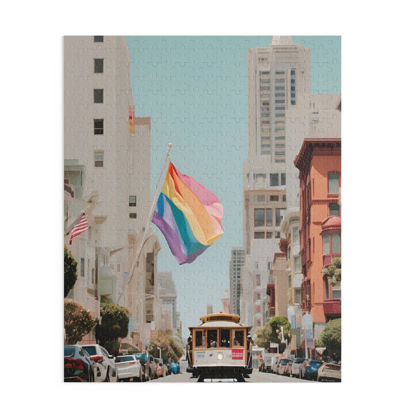 Celebrate Pride puzzle san francisco trolley LGBTQ Cali Home Decor