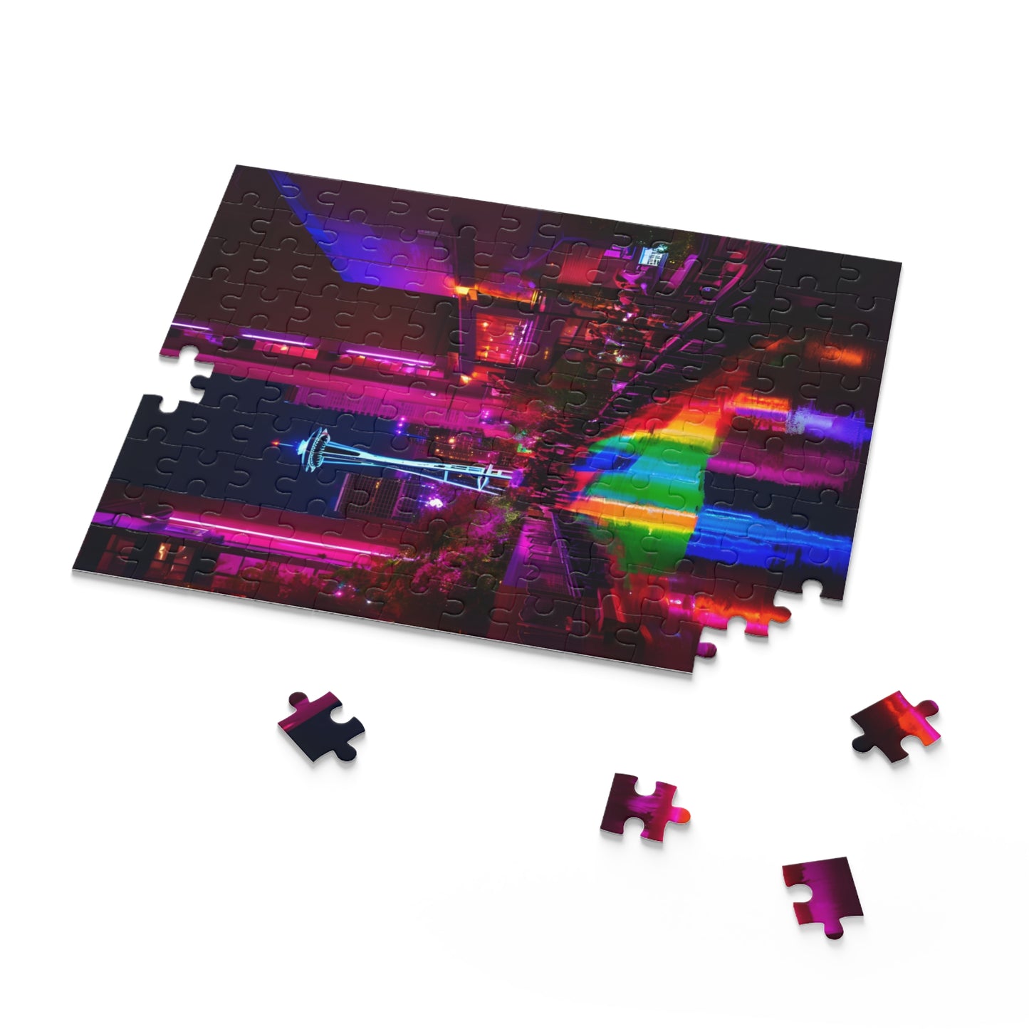 Rainy Seattle Pride Puzzle Home Decor LGBTQ