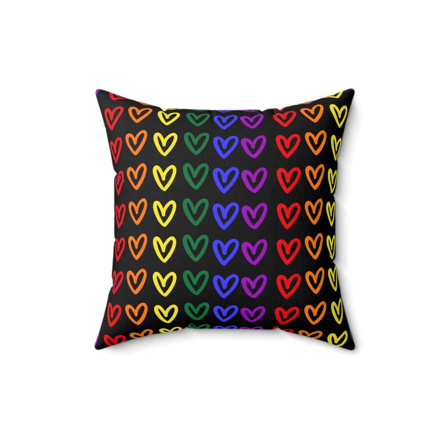 Rainbow Hearts Pride Throw Pillow Gay Pride Home Decor Rainbow Hearts Pillow Home Decor LGBTQ Pride Hearts Pillow Love Rainbow Hearts Pillow