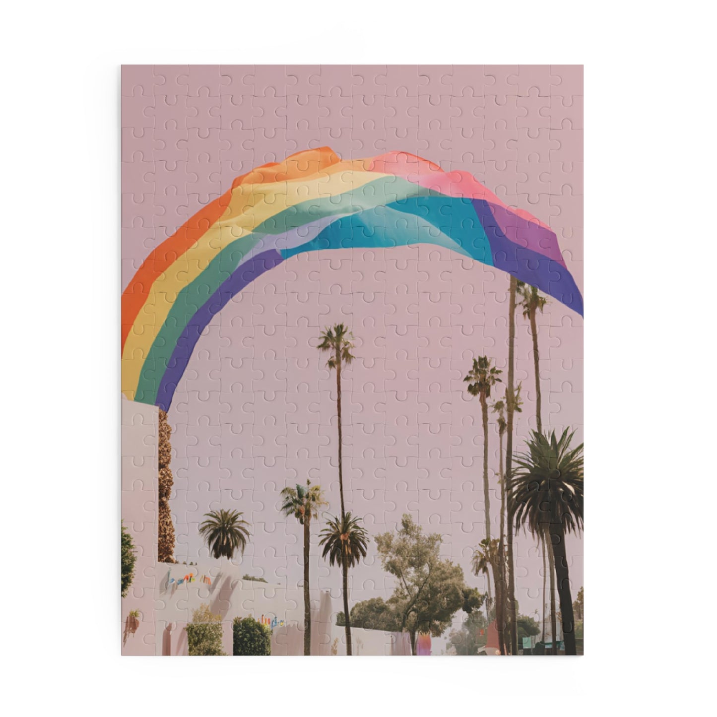 Palms and Pride California Puzzle Rainbow Sunset LGBTQ Home