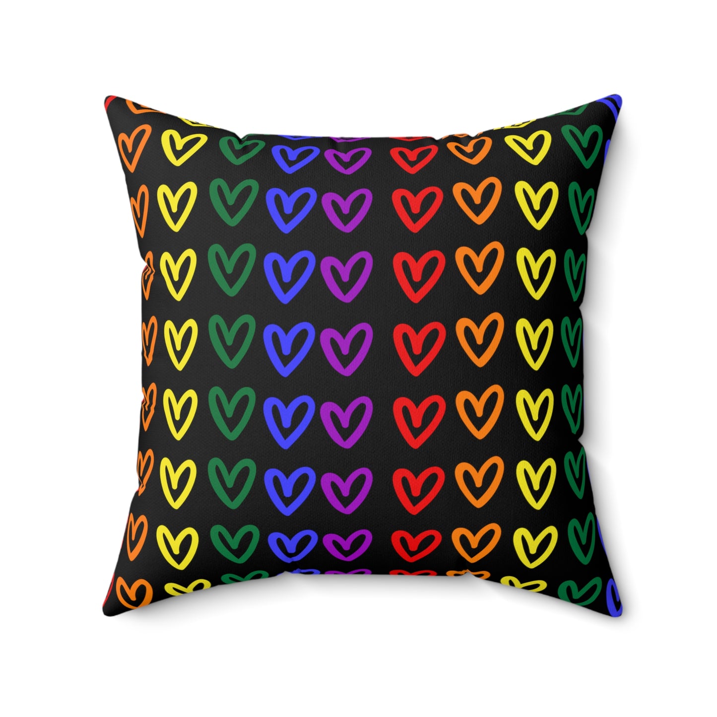 Large Rainbow Hearts Pride Throw Pillow Gay Pride Home Decor Rainbow Hearts Pillow Home Decor LGBTQ Pride Hearts Pillow Love Rainbow Hearts Pillow