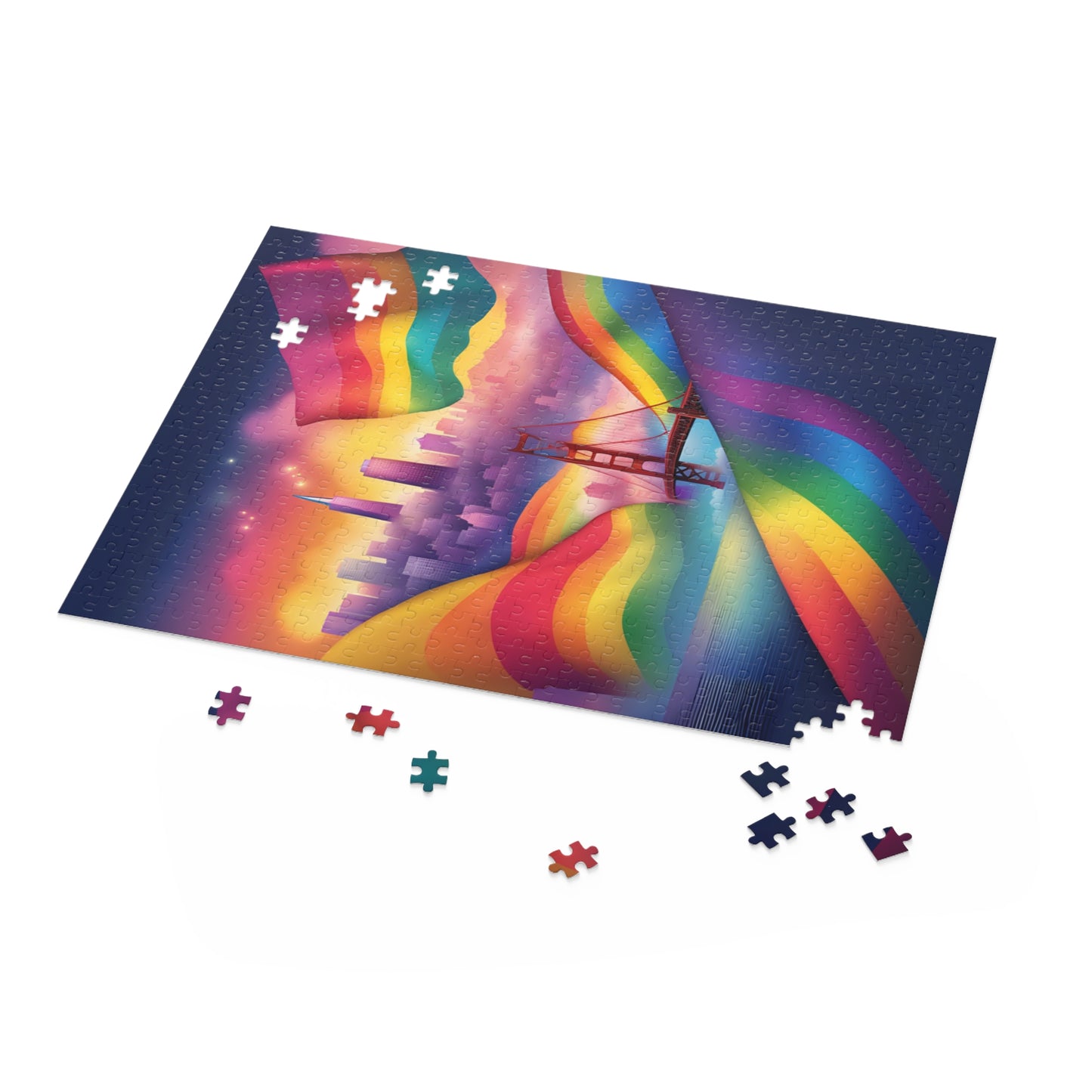 Celebrate Pride Puzzles Cities SF California Rainbow Bridge golden gate
