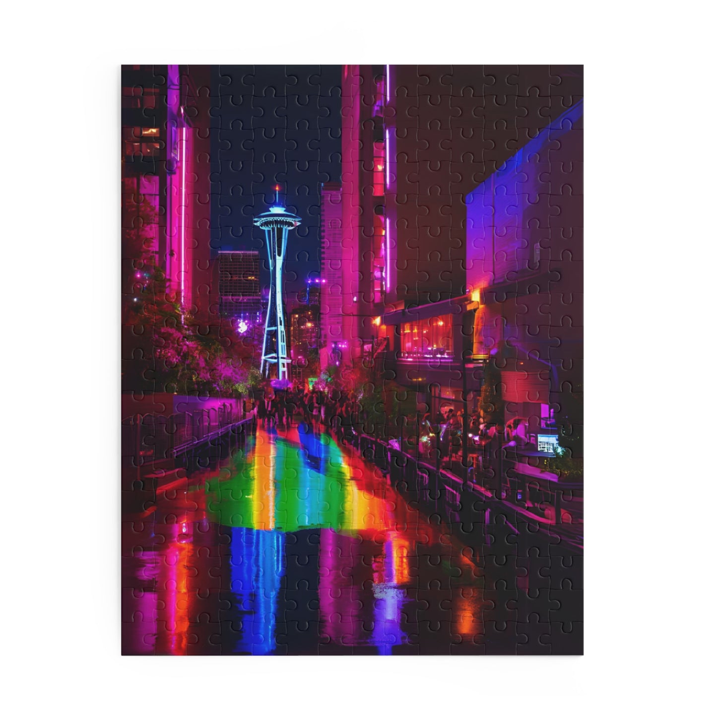 LGBTQ home decor Seattle Pride rainy puzzle city love