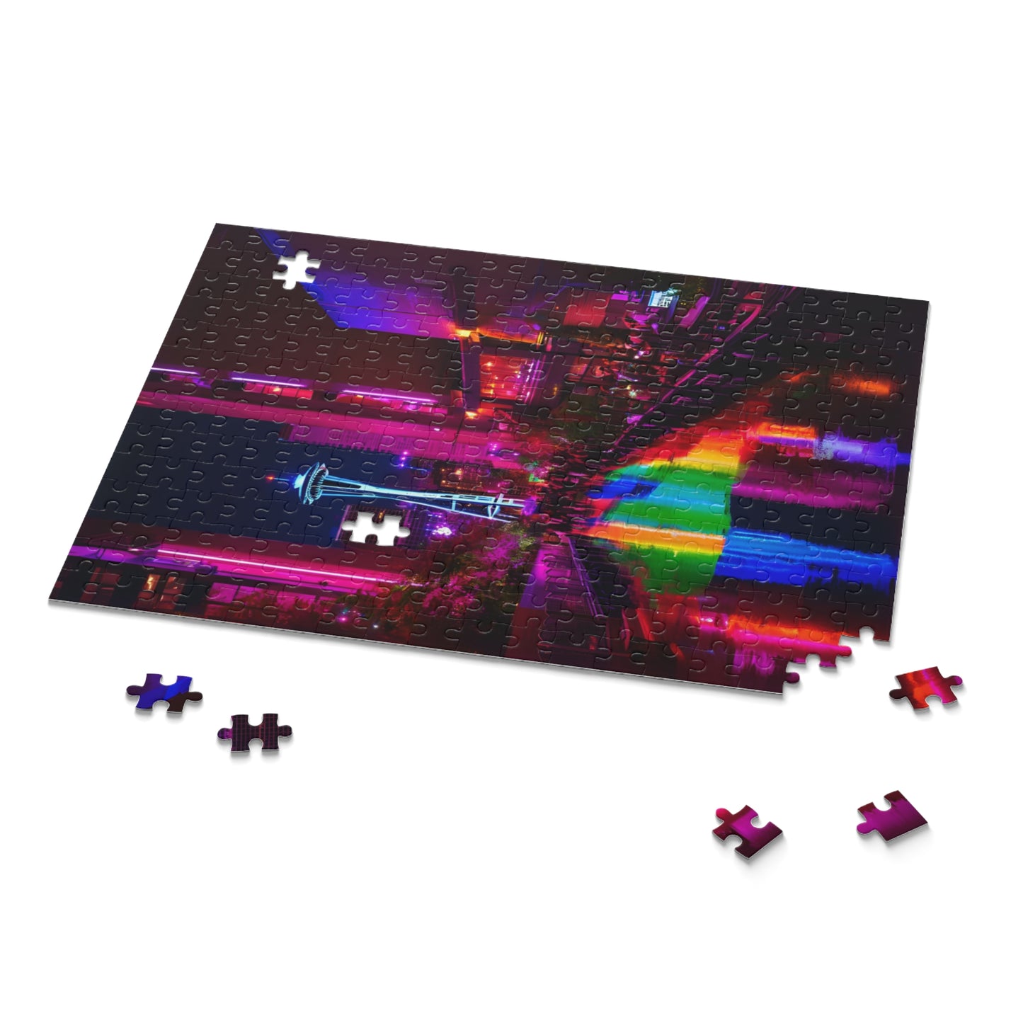 LGBTQ Pride Seattle Rainbow Spaceneedle Puzzle Home Decor PNW