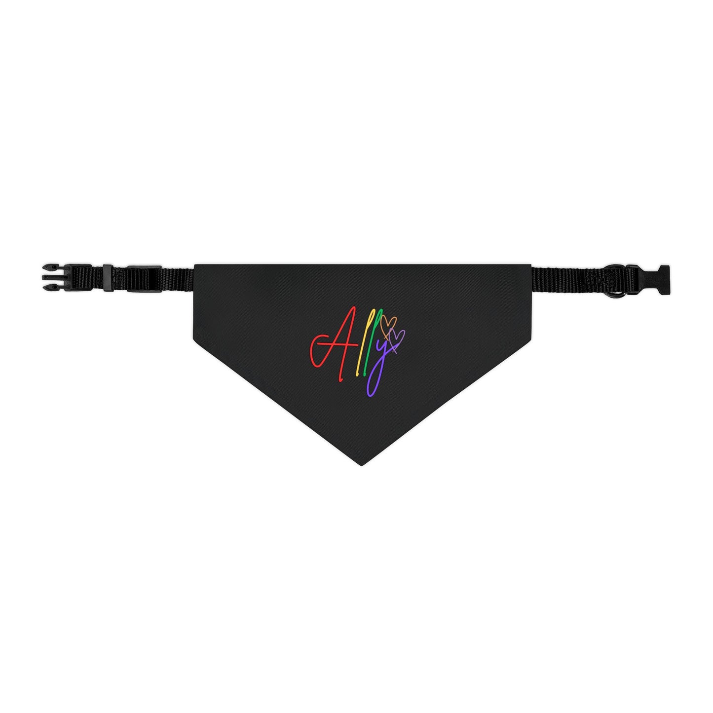 Colorful Rainbow Pride Scarf for Dogs – A cheerful dog rocks a bright pride scarf, spreading the message of love, inclusion, and unity