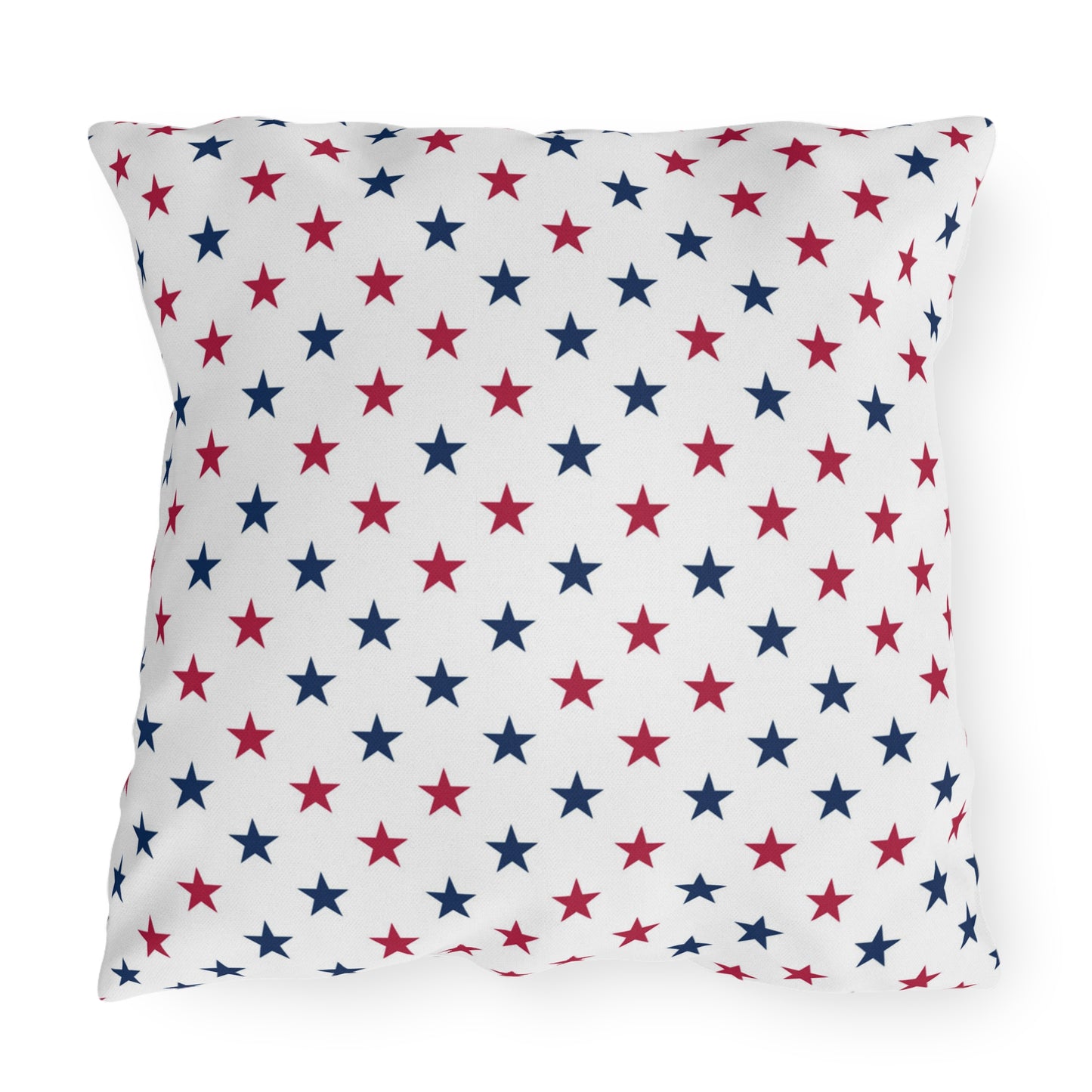 Festive Fourth of July throw pillow with bold red, white, and blue stars—patriotic, stylish, and perfect for Independence Day decor.