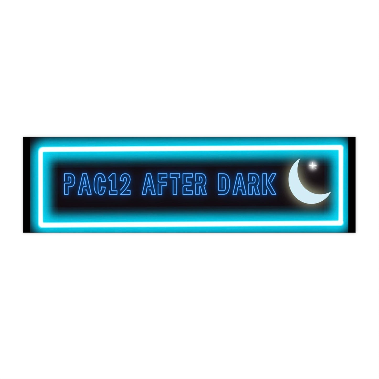 Pac-12 After Dark Bumper Sticker in black, featuring bold lettering that celebrates the legendary late-night West Coast football games.