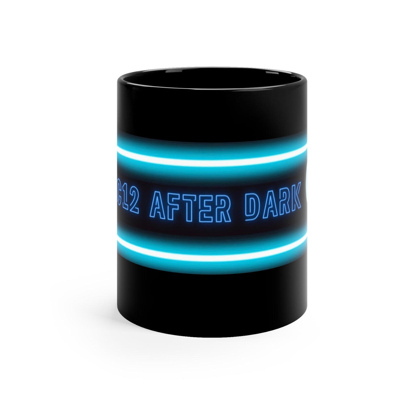 Pac-12 After Dark Black Coffee Mug featuring bold lettering that pays tribute to legendary late-night West Coast football games.