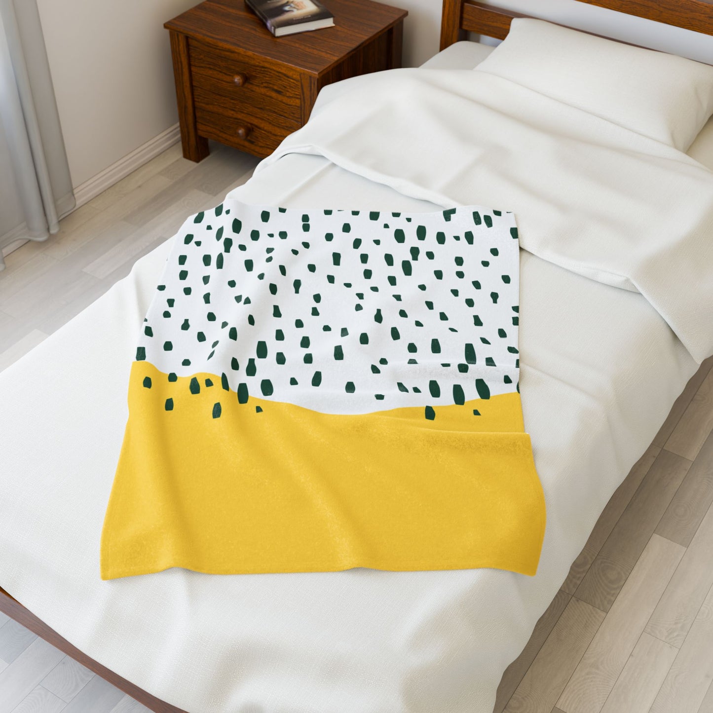 Plush blanket packaged as retro-inspired rainy day care kit