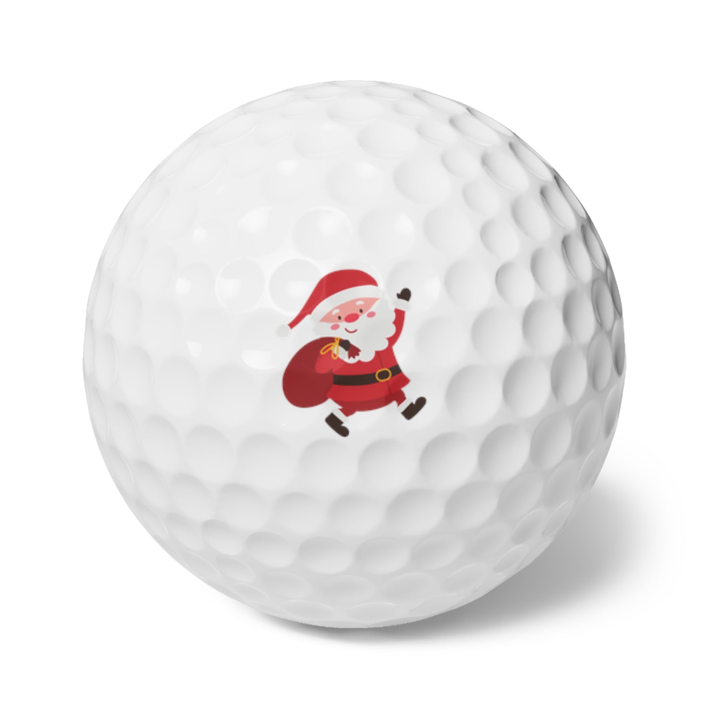 Christmas golf ball featuring Santa Claus face graphic, perfect for festive play or gifting