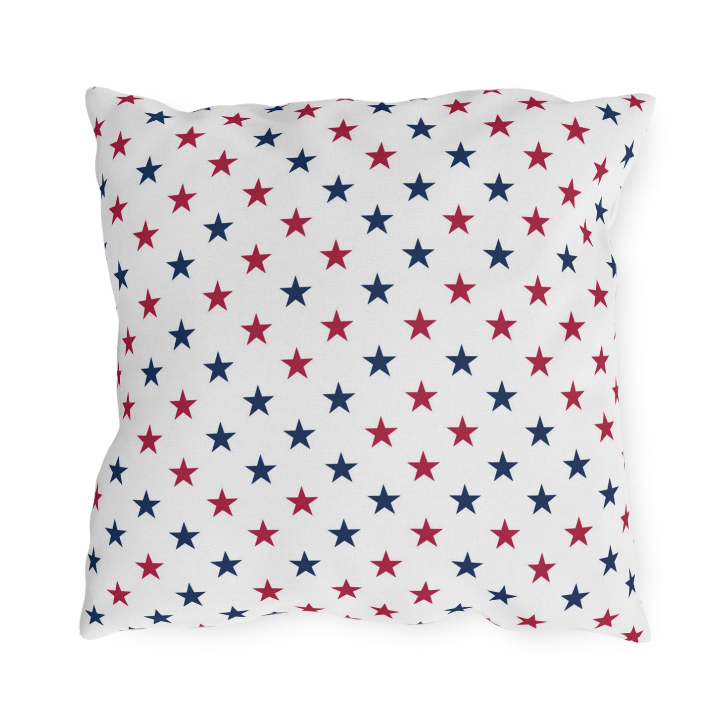 Stylish Fourth of July pillow featuring a dynamic red, white, and blue star pattern—great for holiday gatherings and home decor.