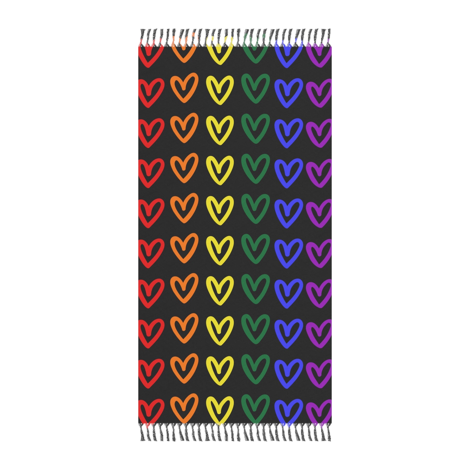 Rainbow Hearts LGBTQ Pride Boho Beach Cloth Gay Pride Beach Blanket Rainbow Hearts Blanket Beach Gay Pride Rainbow Hearts Blanket Beach Pride