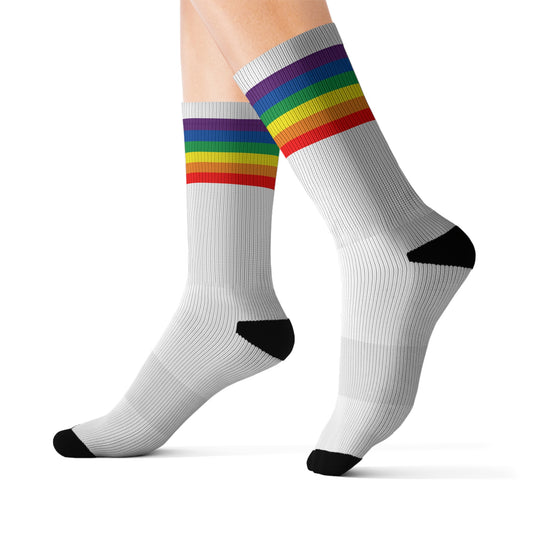 Rainbow Stripes Pride Socks Crew