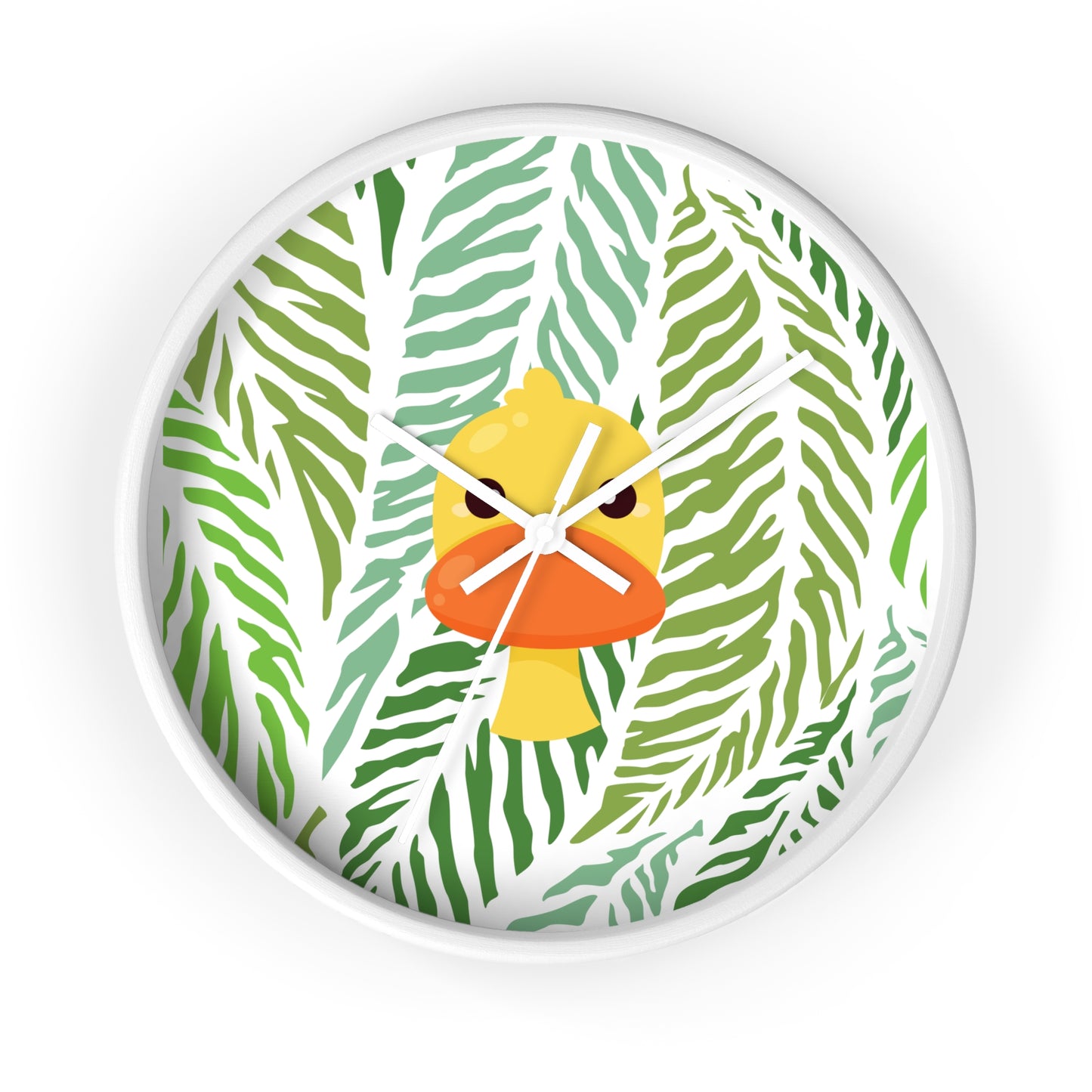 Maximalist Jungle Duck Wall Clock – Bold, Botanical Timepiece for Dorms & Home Offices