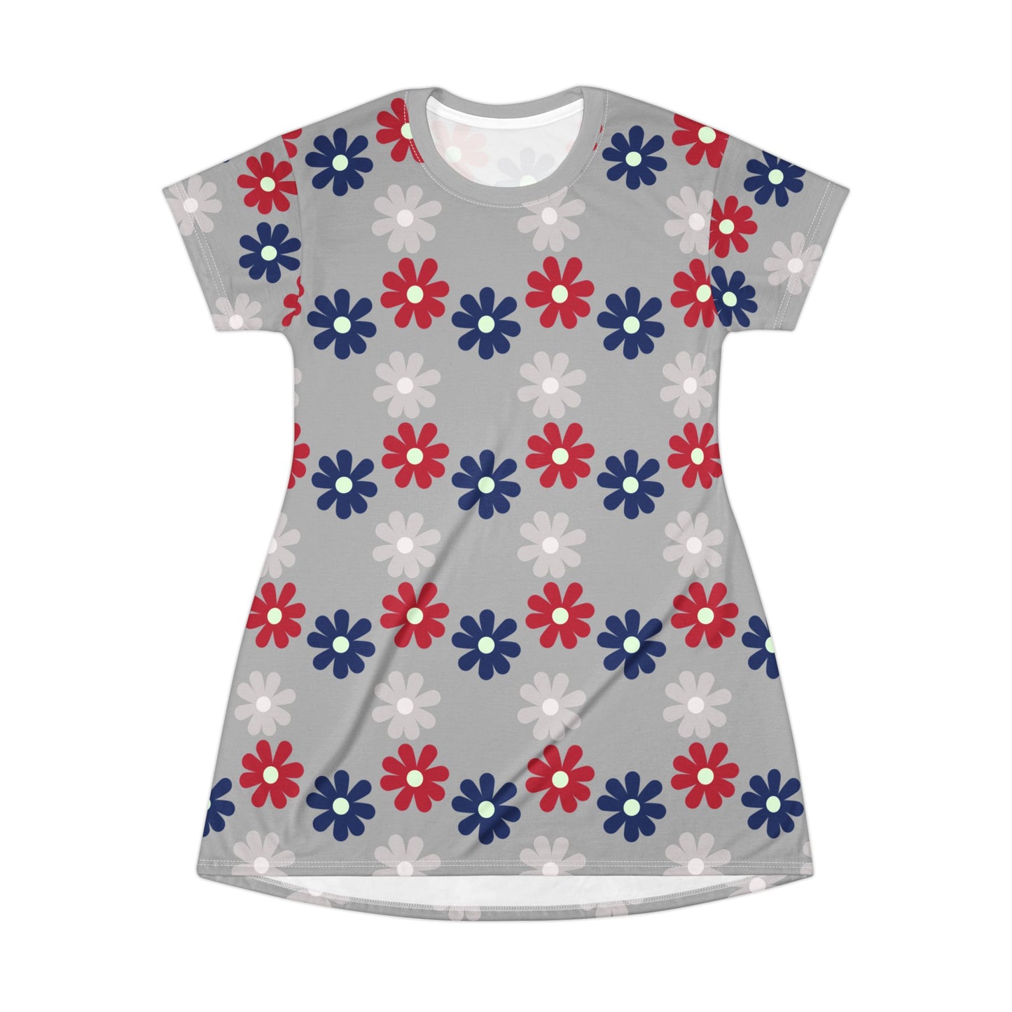 Floral Freedom T-Shirt Dress – Patriotic & Summer-Ready