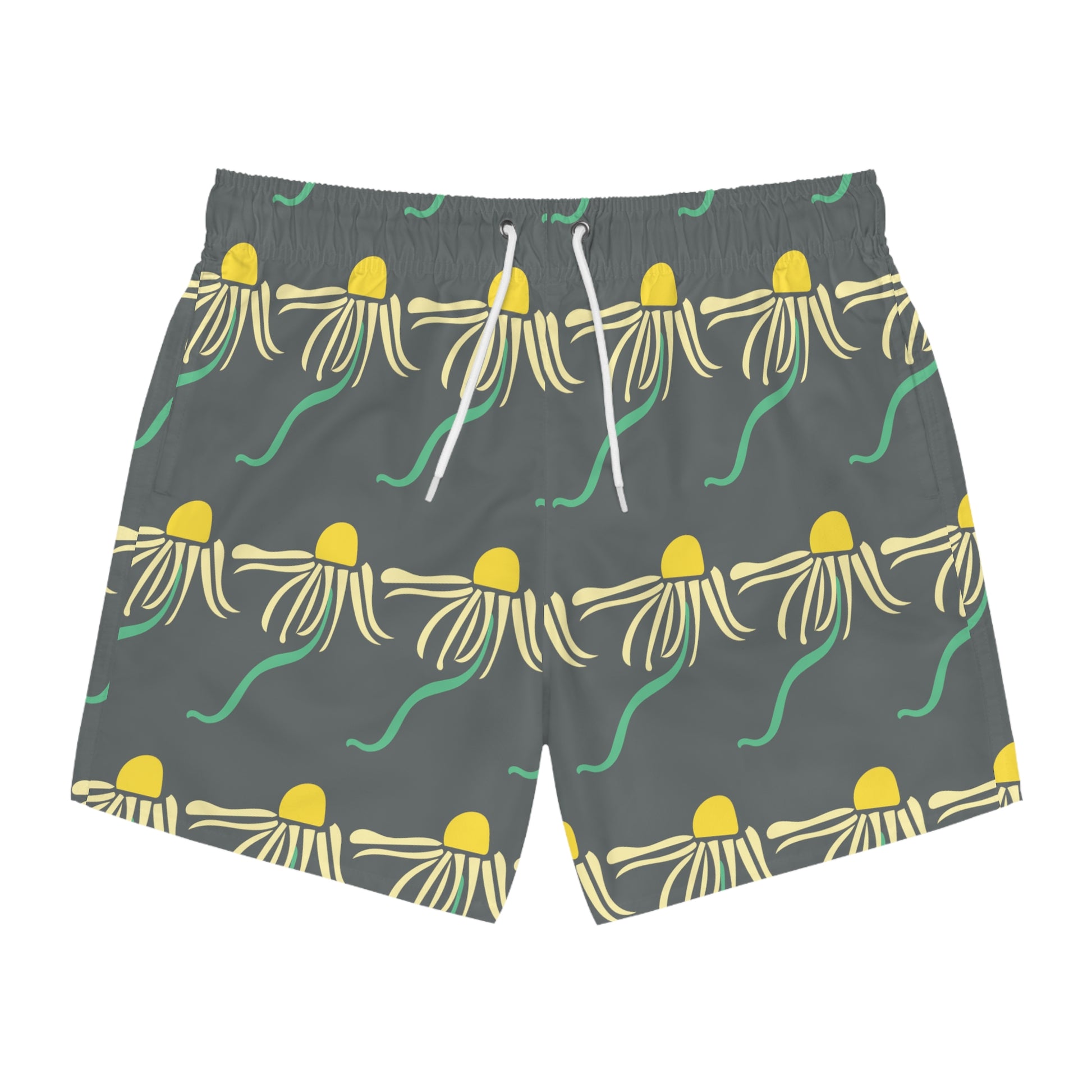 Groovy Daisy Men's Swim Trunks Gray Men's Swim Apparel Dizzy Daisy Boho Daisies Floral Swim Trunks Summer Pool Party Mens Floral Swim Trunks