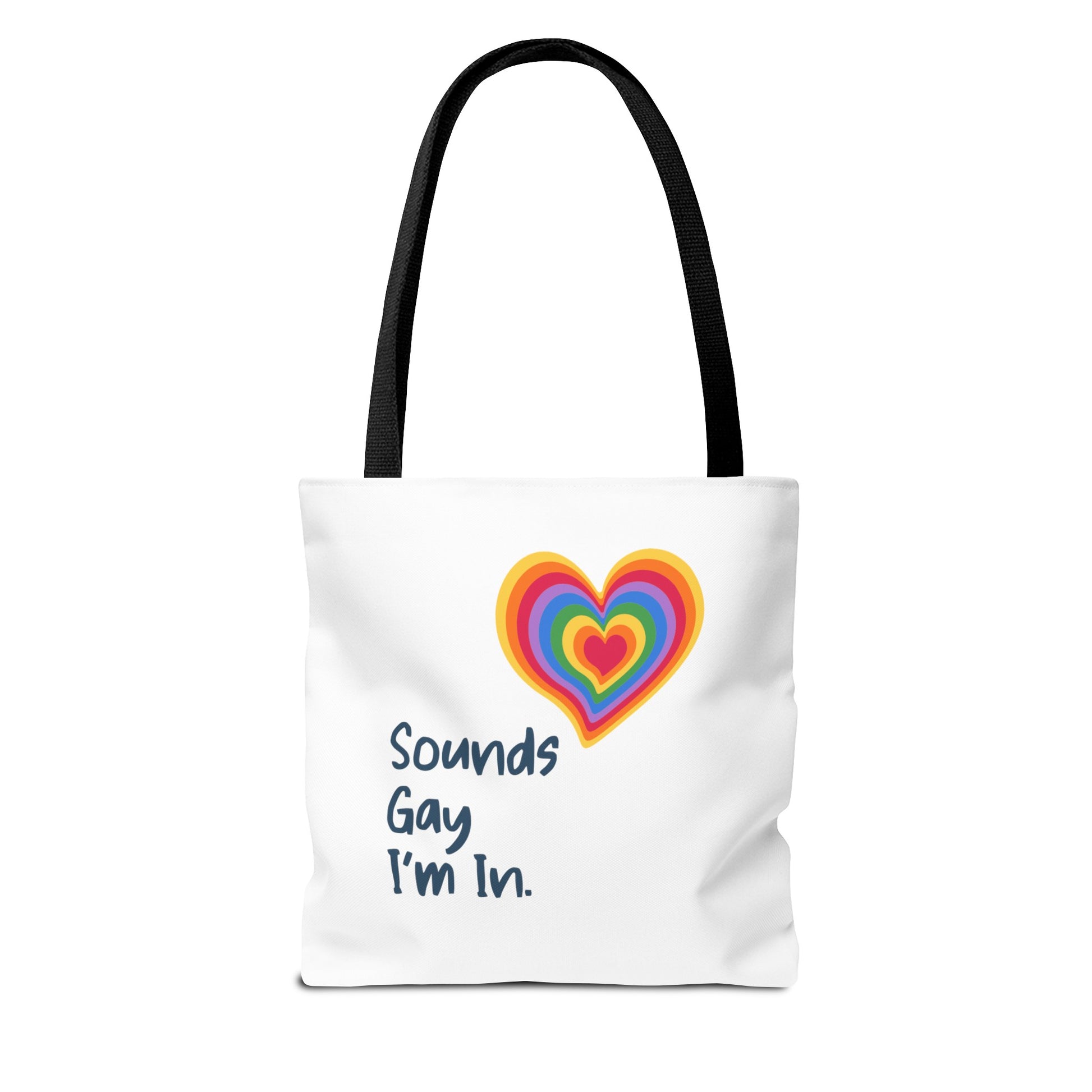 Sounds Gay I'm In Rainbow Heart Tote Bag LGBTQ Pride Tote Bag Rainbow Heart Sounds Gay I'm in Love Rainbow Heart Gay Pride Tote Sounds Gay I'm in