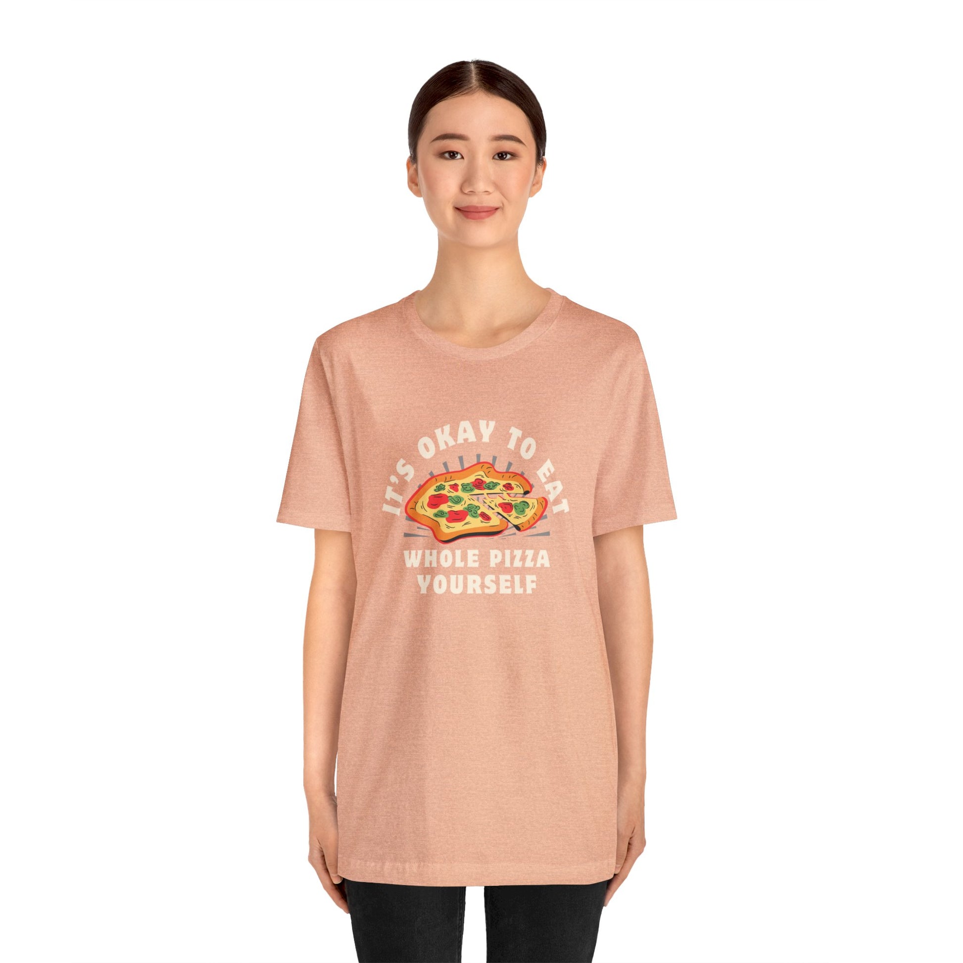 It's ok to eat a whole pizzza to yourself t-shirt I love Pizza Tee Shirts Apparel Pizza Love Graphic T-Shirt Funny Anti Valentines Day Pizza Shirt Food over boys Shirts