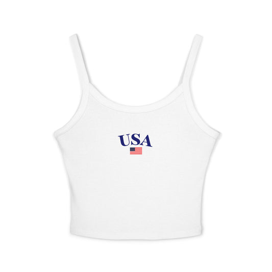 Fourth of July USA Graphic Spaghetti Strap Tank Top - Summer Classic for Casual Style
