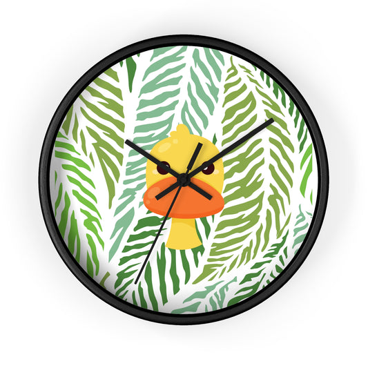 Maximalist Jungle Duck Wall Clock – Bold, Botanical Timepiece for Dorms & Home Offices