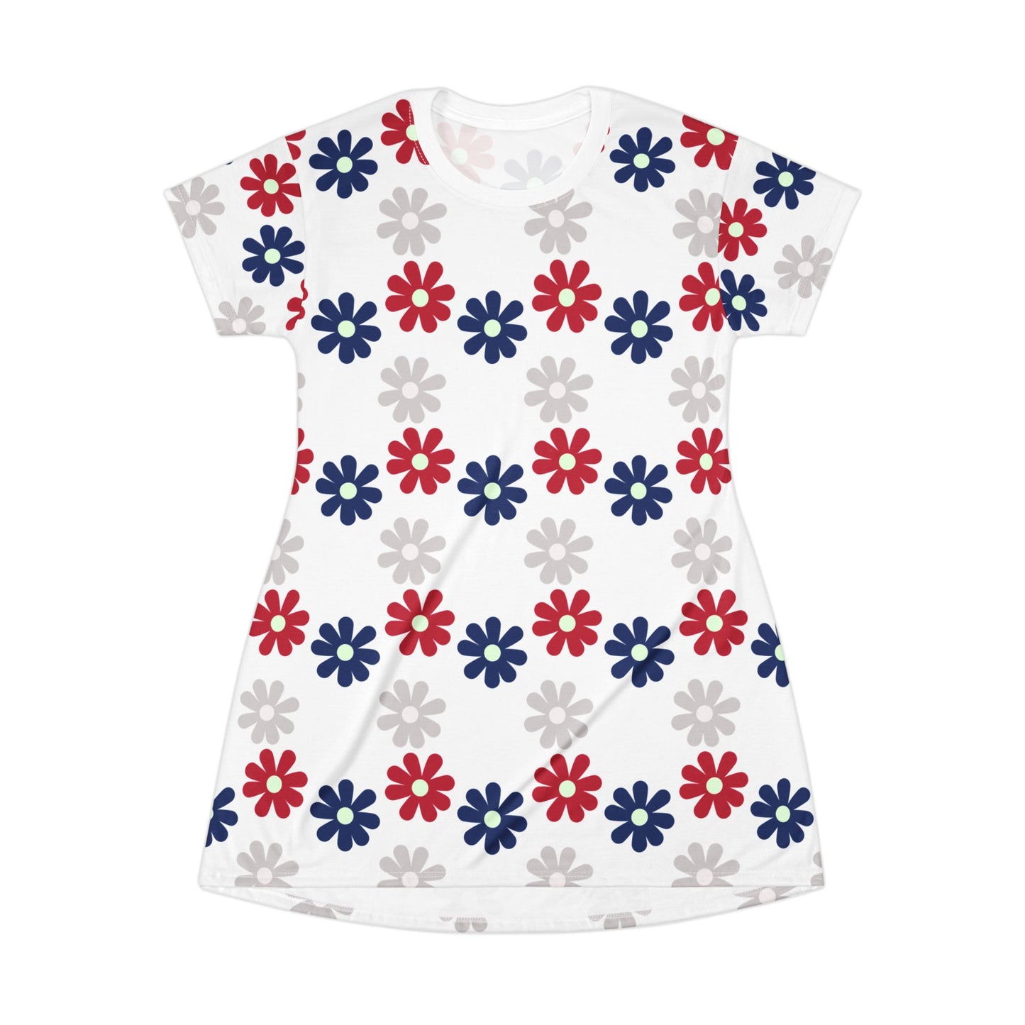 Floral Freedom T-Shirt Dress – Patriotic & Summer-Ready
