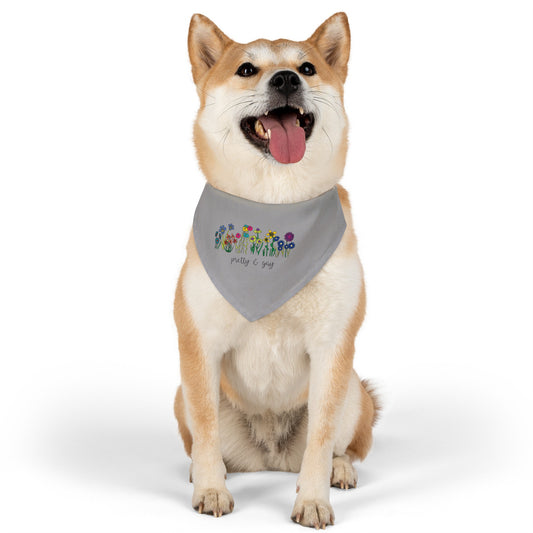 Pretty and gay floral dog bandana LGBTQ Pride pet bandanas cute gay pride dog apparel lesbian pride dog apparel pretty and gay floral pet bandana