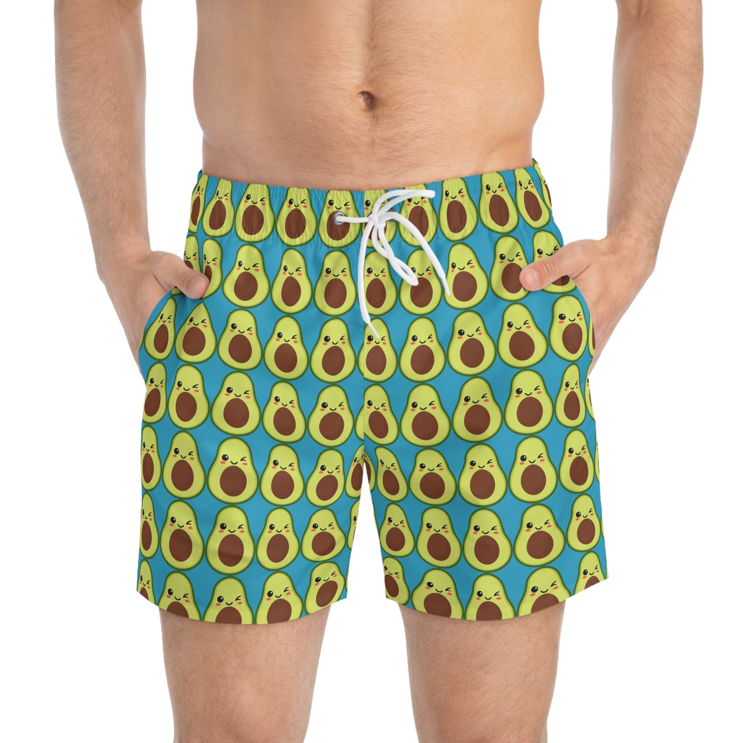 Teal avocado Swim Trunks Summer Fruity Men's Swim Apparel Trunks Swim Avocado Swim Gear Fun Summer swim trunks fruity n fun swim trunks