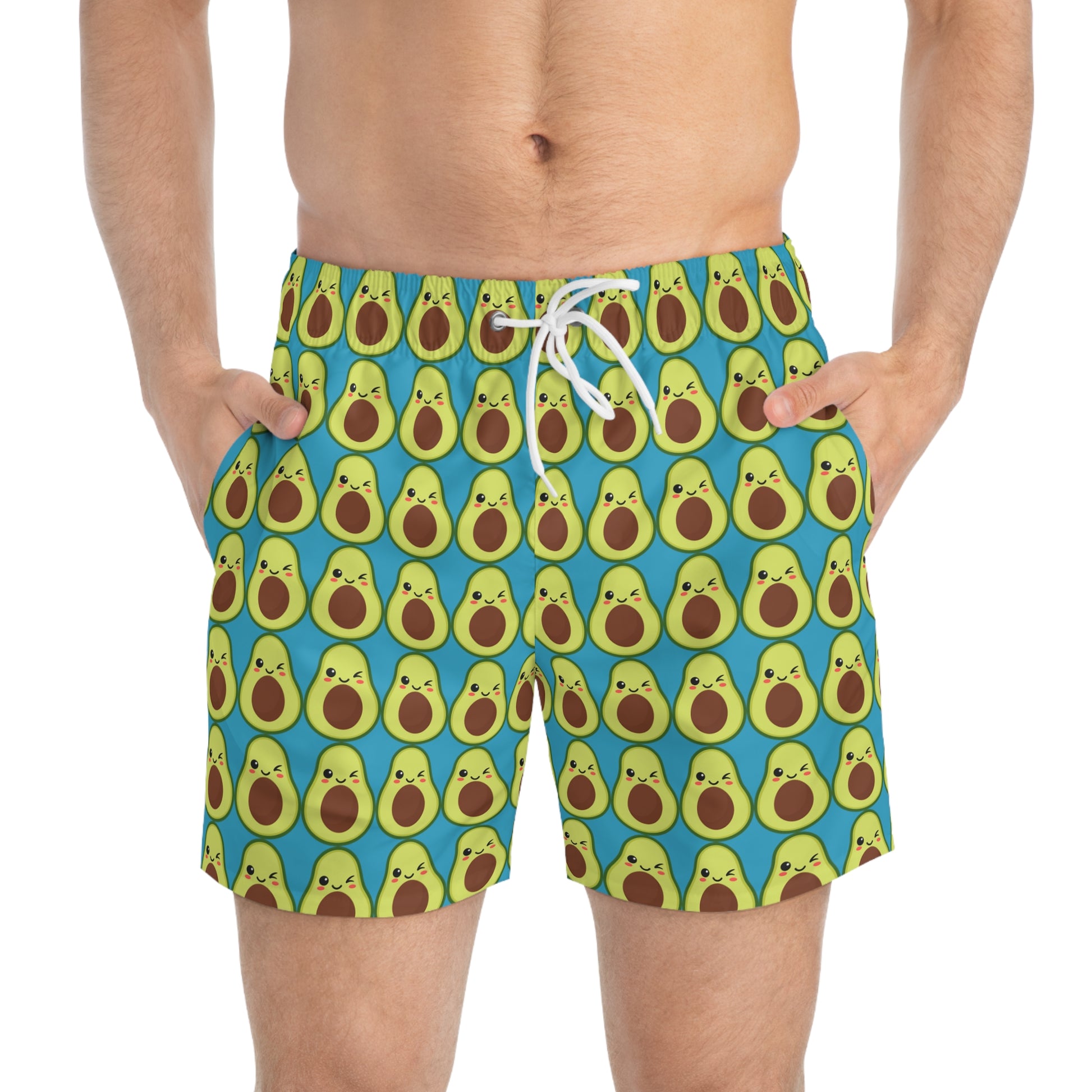 Teal avocado Swim Trunks Summer Fruity Men's Swim Apparel Trunks Swim Avocado Swim Gear Fun Summer swim trunks fruity n fun swim trunks