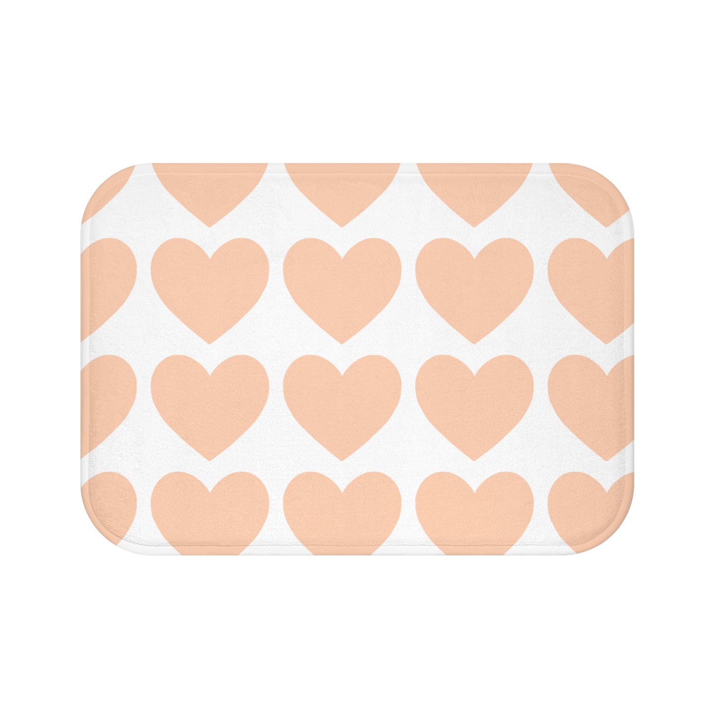 Peach Heart Bath Mat, Cozy Bathroom Decor, Valentine's Gift, Love Theme Home Accessory, Cute Shower Mat