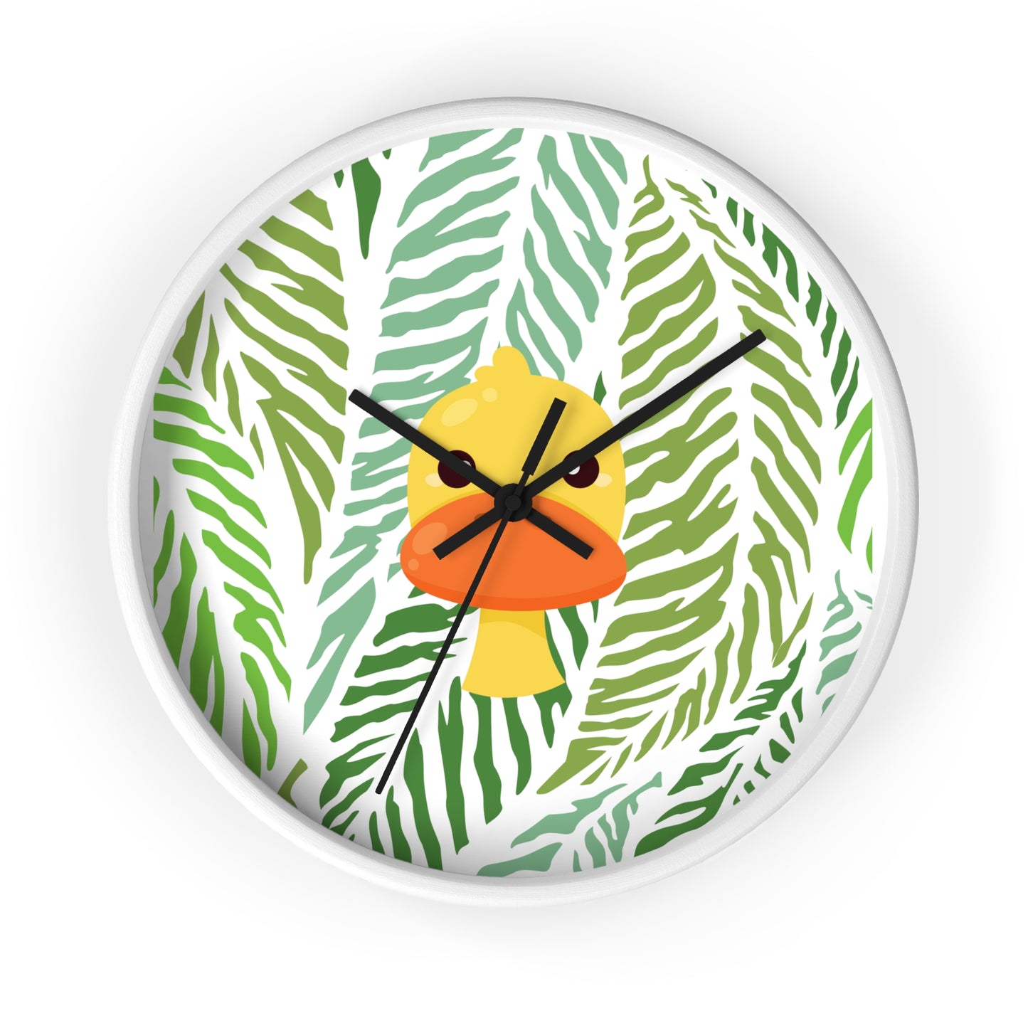 Maximalist Jungle Duck Wall Clock – Bold, Botanical Timepiece for Dorms & Home Offices