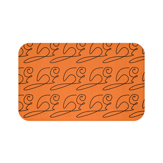 Stylish Abstract Orange Bath Mat, Perfect for Home Decor, Bathroom, Housewarming Gift, Modern Aesthetic, Eco-Friendly