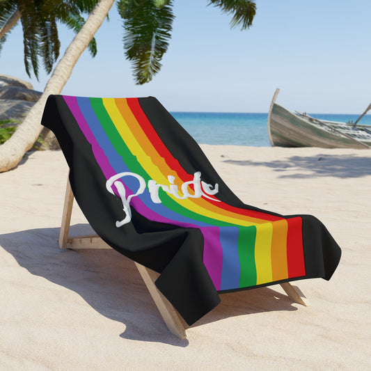 Rainbow Pride Beach Towel Black LGBTQ Rainbow Pride Towel Beach Pool Party Gay Pride Pool Towel Rainbow Pride Lesbian Pride Rainbow Towel