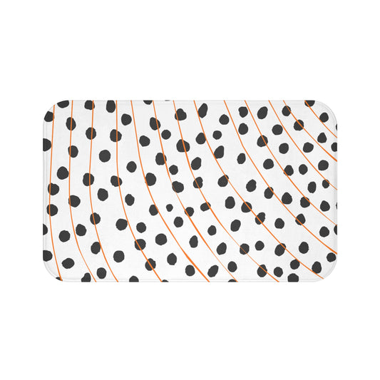 Modern Polka Dot Bath Mat, Stylish Bathroom Decor, Non-Slip Bath Rug, Minimalist Home Design, Gift for Housewarming