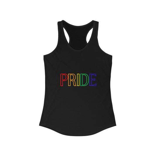 Pride Rainbow Womens Tanktop Black Simple Block Pride Rainbow Racerback Tank Top Summer Pride Celebrate Womens Tank Top Rainbow Pride Top