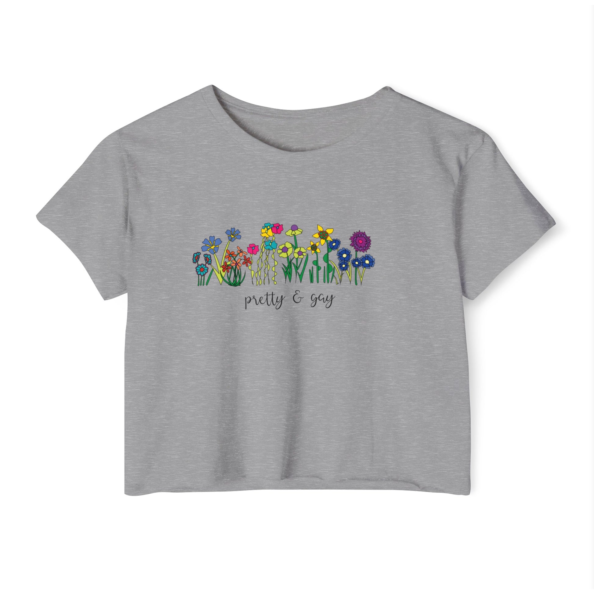 Pretty and gay Floral Pride Women's Festival Crop Top LGBTQ Pride Pretty and Gay Floral Crop Top Lesbian Pride Top Floral Pretty and Gay Pride Floral Top