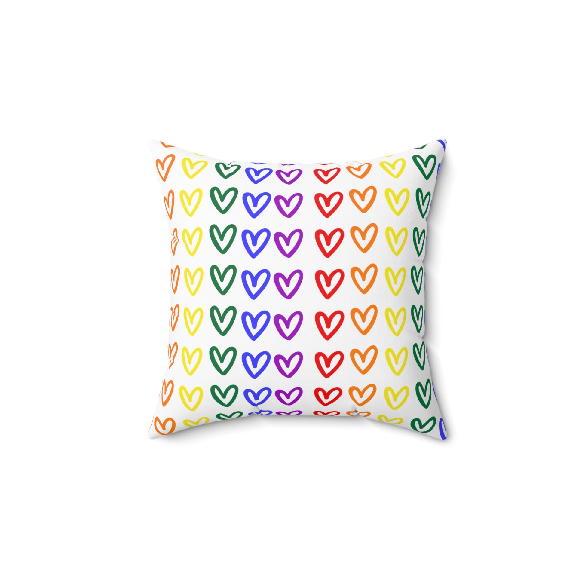 Rainbow Hearts LGBTQ Pride Throw Pillow Gay Lesbian Pride Home Decor Rainbow Hearts Home Decor Throw Pillow Rainbow Hearts Pride Decor