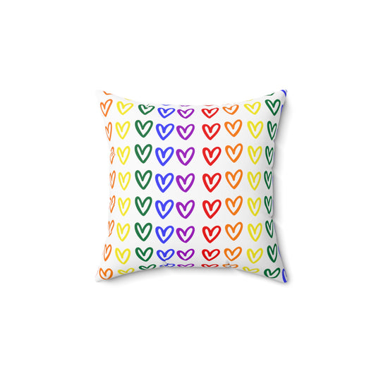 Rainbow Hearts LGBTQ Pride Throw Pillow Gay Lesbian Pride Home Decor Rainbow Hearts Home Decor Throw Pillow Rainbow Hearts Pride Decor